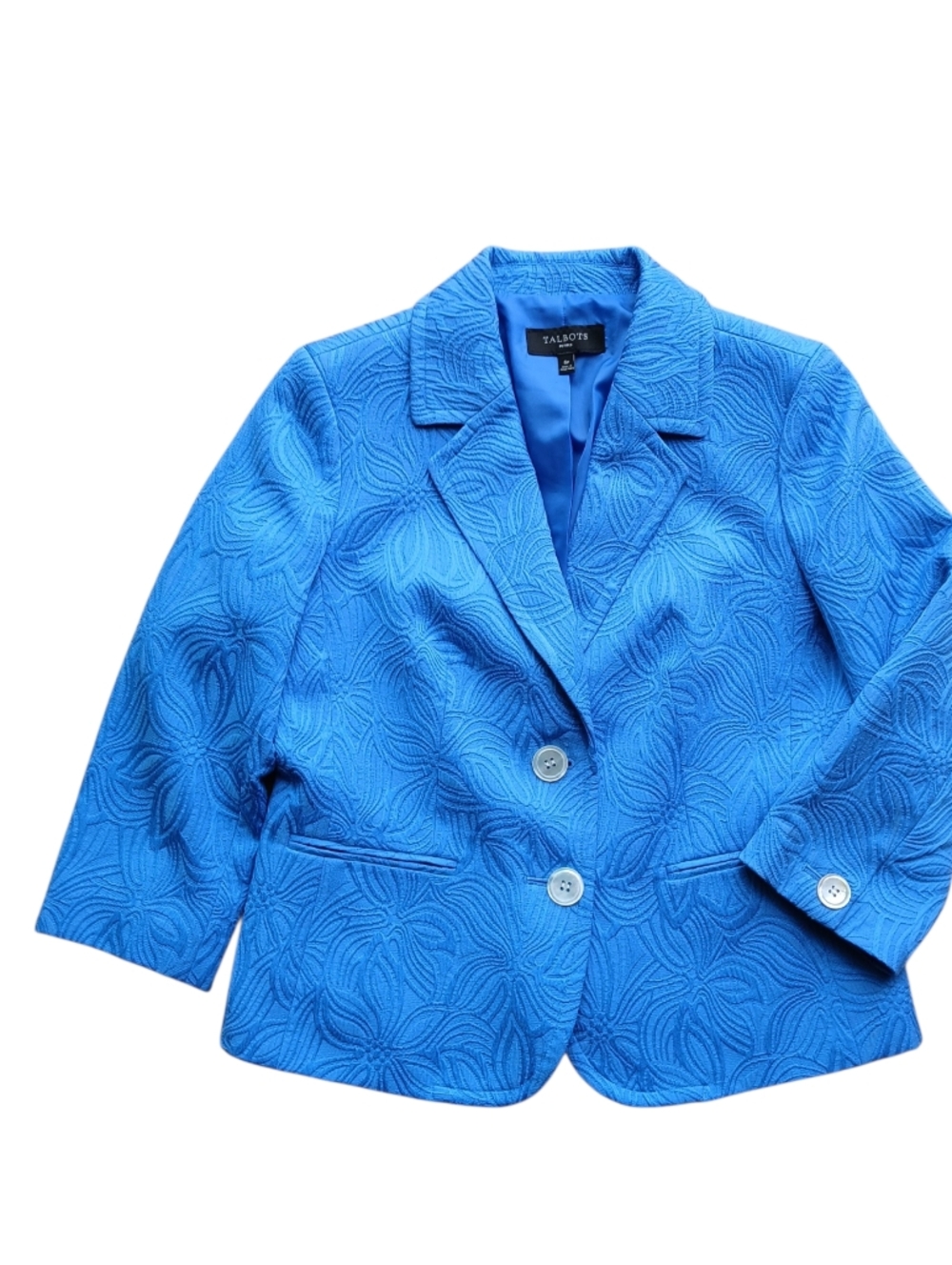 Talbots Women's Size Medium Blue Textured Sheath Dress And Jacket - Picture 8 of 12